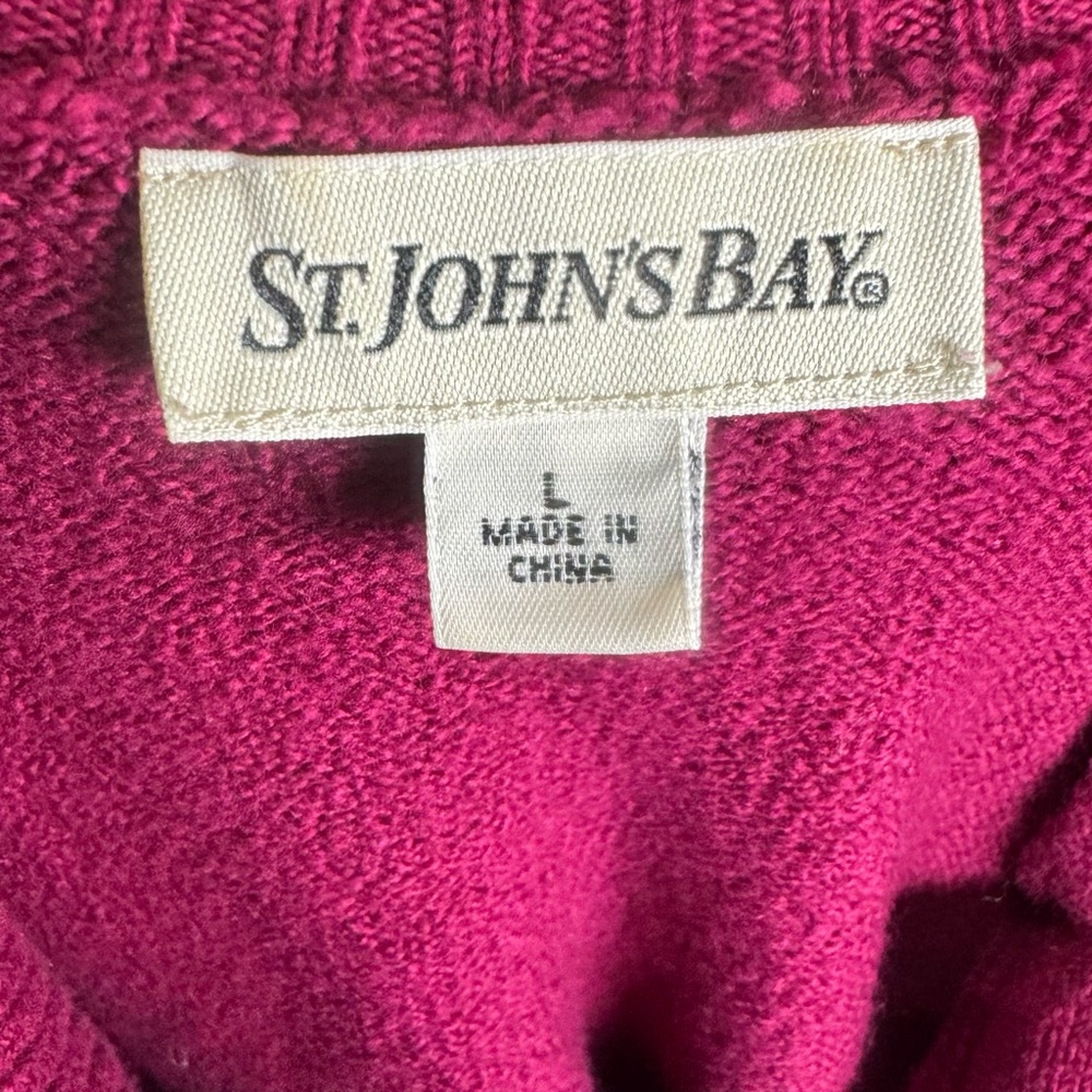 St John’s Bay Soft Raspberry Wine Split Button Ne… - image 4